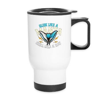 Manta Rays Glide Like A Manta Chill Like Swimmer - Thermal mug with handle - white - Front