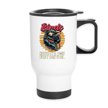 Bird Enthusiast Birds Nature's Own Ornithologist - Thermal mug with handle - white - Front