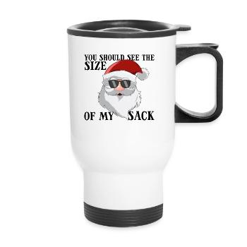 You should know the size of my sack men's Christmas - Thermal mug with handle - white - Front