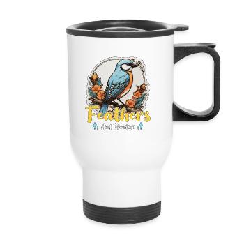 Bird Enthusiast Feathers And Freedom Ornithologist - Thermobecher mit Tragegriff - Weiß - Vorne