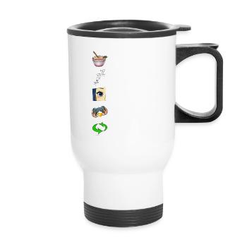 Funny Japanese Eat Sleep Anime Gaming Repeat Manga - Thermal mug with handle - white - Front