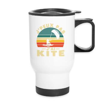Je Peux Pas J'ai Kite Cadeau Humour - Tasse isotherme avec poignée - blanc - Devant