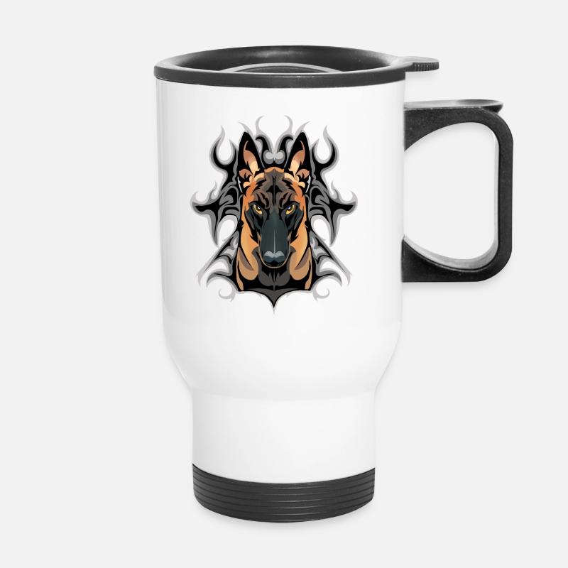 dark malinois - Tasse isotherme avec poignée - blanc
