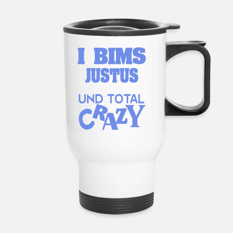 Gift for Justus - Thermal mug with handle - white