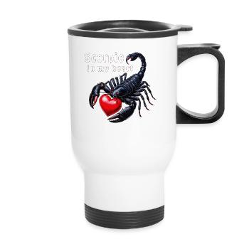 Scorpio in my heart - Thermobecher mit Tragegriff - Weiß - Vorne