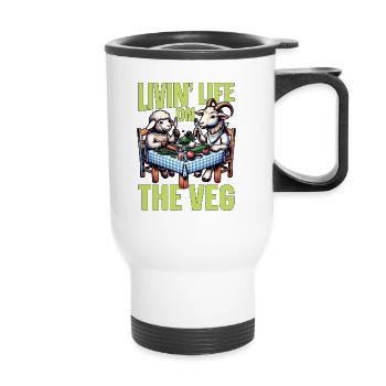 Vegetarian Livin' Life On The Veg Healthy Eating - Thermobecher mit Tragegriff - Weiß - Vorne