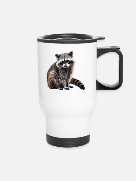 Waschbären Waschbär - Thermobecher mit Tragegriff - Weiß