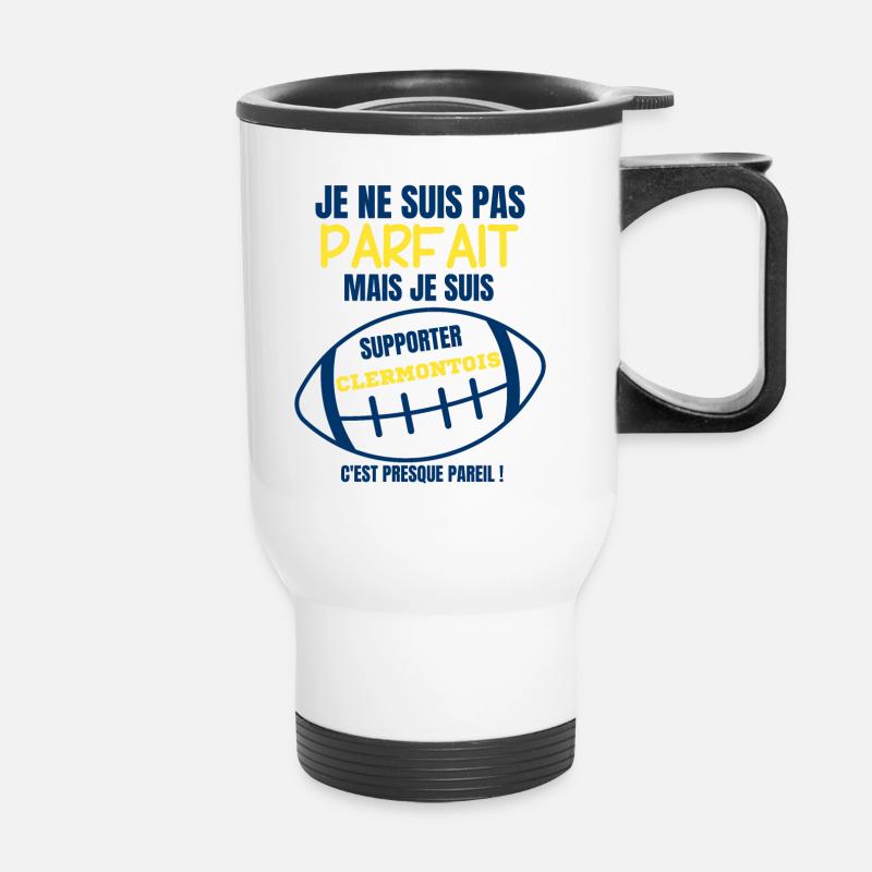 Supporter Clermontois Rugby - Tasse isotherme avec poignée - blanc