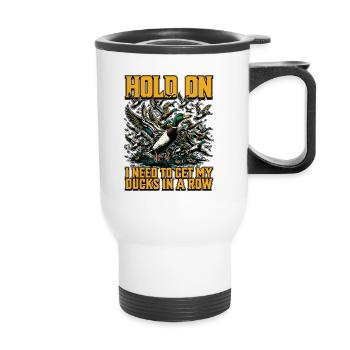 Mallard Duck Hold On I Need To Get Water Bird - Thermal mug with handle - white - Front