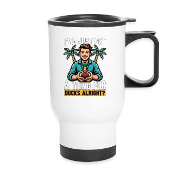 Canard colvert J’ai juste un faible pour la sauvagine - Tasse isotherme avec poignée - blanc - Devant