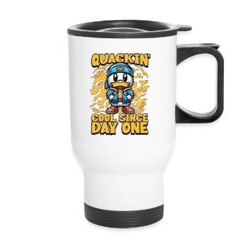 Mallard Duck Quackin' Cool Since Duck Enthusiast - Thermal mug with handle - white - Front