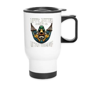 Mallard Duck Life's Better With A Little Waterfowl - Thermal mug with handle - white - Front
