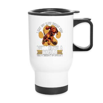Vizsla I May Not Have Humans Kids But Animal Lover - Thermal mug with handle - white - Front