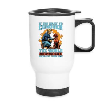 Vizsla If You Want To Conquer The World Dog Owner - Thermal mug with handle - white - Front
