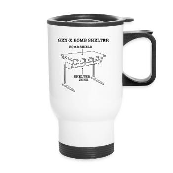Gen-X Bomb Shelter Funny Generation X Bomb Shel - Thermal mug with handle - white - Front
