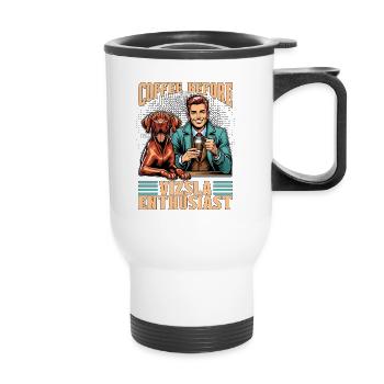 Vizsla Enthusiast Coffee Pet Owner Coffee Lover - Thermal mug with handle - white - Front