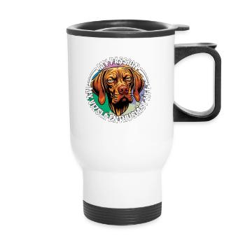 Vizsla Enthusiast My Passion My Vizsla Dog Breeder - Thermal mug with handle - white - Front
