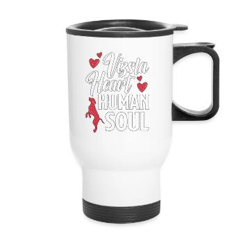 Vizsla Heart Human Animal Lover Viszla Enthusiast - Thermobecher mit Tragegriff - Weiß - Vorne