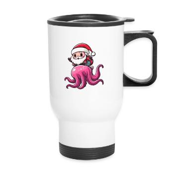 Méduse Père Noël dessin animé - Tasse isotherme avec poignée - blanc - Devant