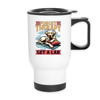 Labrador Retriever Forget Therapy Get Animal Lover - Thermal mug with handle - white - Front