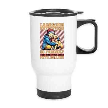 Labrador Retriever So Friendly They Animal Lover - Thermal mug with handle - white - Front