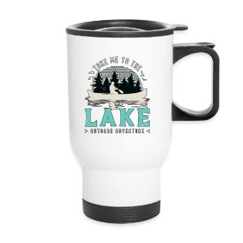 Canoë Emmène-moi au lac Kayak en plein air Rameur - Tasse isotherme avec poignée - blanc - Devant