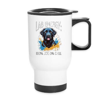 Labrador Retriever Lab Energy 100% Animal Lover - Thermal mug with handle - white - Front
