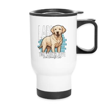 Labrador Retriever Labs Too Much Love Dog Owner - Thermal mug with handle - white - Front