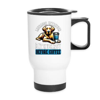 Labrador Retriever Enthusiast Before Dog Breeder - Thermal mug with handle - white - Front