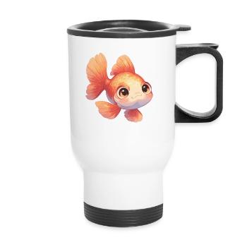 poisson rouge - Tasse isotherme avec poignée - blanc - Devant