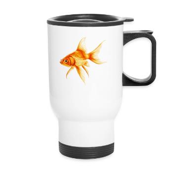 poisson rouge - Tasse isotherme avec poignée - blanc - Devant