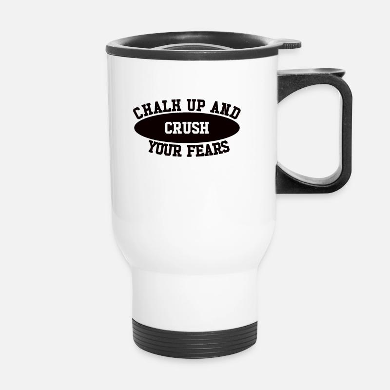 Bouldering Chalk Up Boulderer - Thermal mug with handle - white