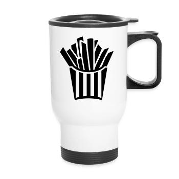 Pommes frites - Thermobecher mit Tragegriff - Weiß - Vorne