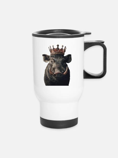 Warzenschwein - Thermobecher mit Tragegriff - Weiß