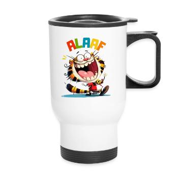Carnaval Tigre Kölle Alaaf Costume Cologne Drôle - Tasse isotherme avec poignée - blanc - Devant