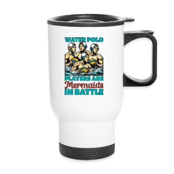 Les joueurs de water-polo sont des sirènes dans les sports nautiques - Tasse isotherme avec poignée - blanc - Devant