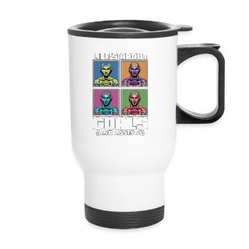 Water Polo Life's About Goals And Assists Swimming - Thermobecher mit Tragegriff - Weiß - Vorne