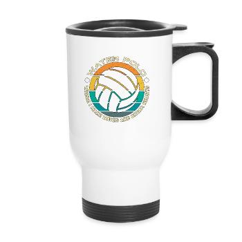 Water Polo Where I Make Waves And Water Sports - Thermobecher mit Tragegriff - Weiß - Vorne