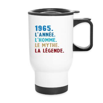 1965 Year Man Myth Legend - Thermal mug with handle - white - Front