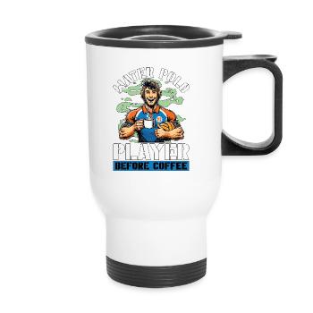 Water Polo Player Before Team Sports Coffee Lover - Thermobecher mit Tragegriff - Weiß - Vorne