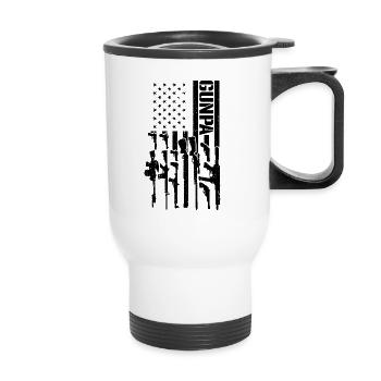 Gunpa Amerikanische Flagge Gun Opa Vatertag Gunpa - Thermobecher mit Tragegriff - Weiß - Vorne