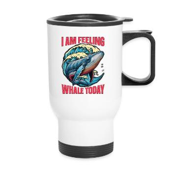 Observation des baleines Je me sens Baleine Biologiste marin - Tasse isotherme avec poignée - blanc - Devant