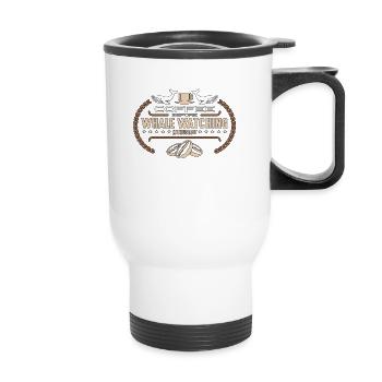 Whale Watching Coffee Before Sailing Coffee Lover - Thermobecher mit Tragegriff - Weiß - Vorne