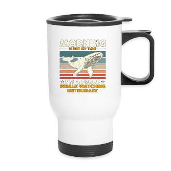 Le matin de l’observation des baleines n’est pas mon temps de navigation - Tasse isotherme avec poignée - blanc - Devant