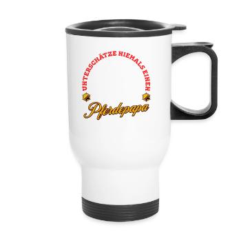 Papa cheval sous-estimé - Tasse isotherme avec poignée - blanc - Devant
