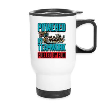 Dragon Boating Powered By Teamwork Water Sports - Thermal mug with handle - white - Front
