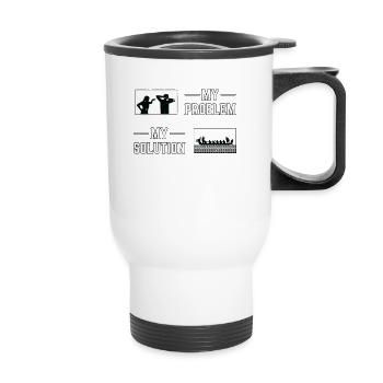 Dragon Boating My Problem My Pictogram Dad Mom - Thermobecher mit Tragegriff - Weiß - Vorne