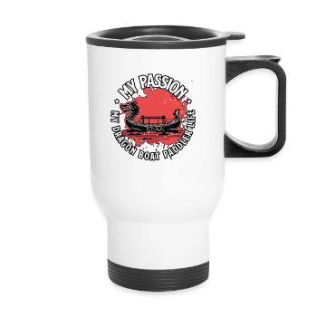 Dragon Boating My Passion My Dragon Boat Rowing - Thermobecher mit Tragegriff - Weiß - Vorne