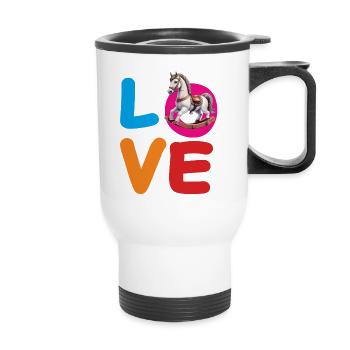 LOVE ROCKING HORSE - Thermal mug with handle - white - Front