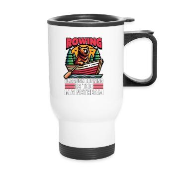 Rowing Because Running Is Too Mainstream Paddling - Thermal mug with handle - white - Front
